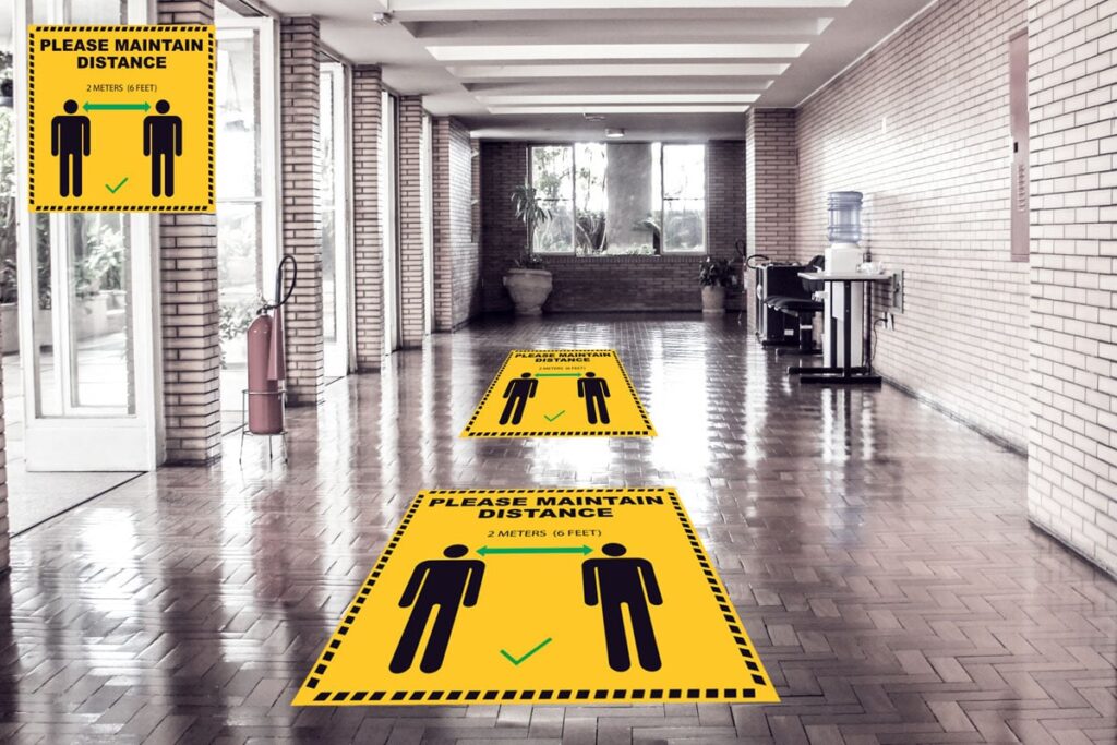 Distance Marking Floor Stickers